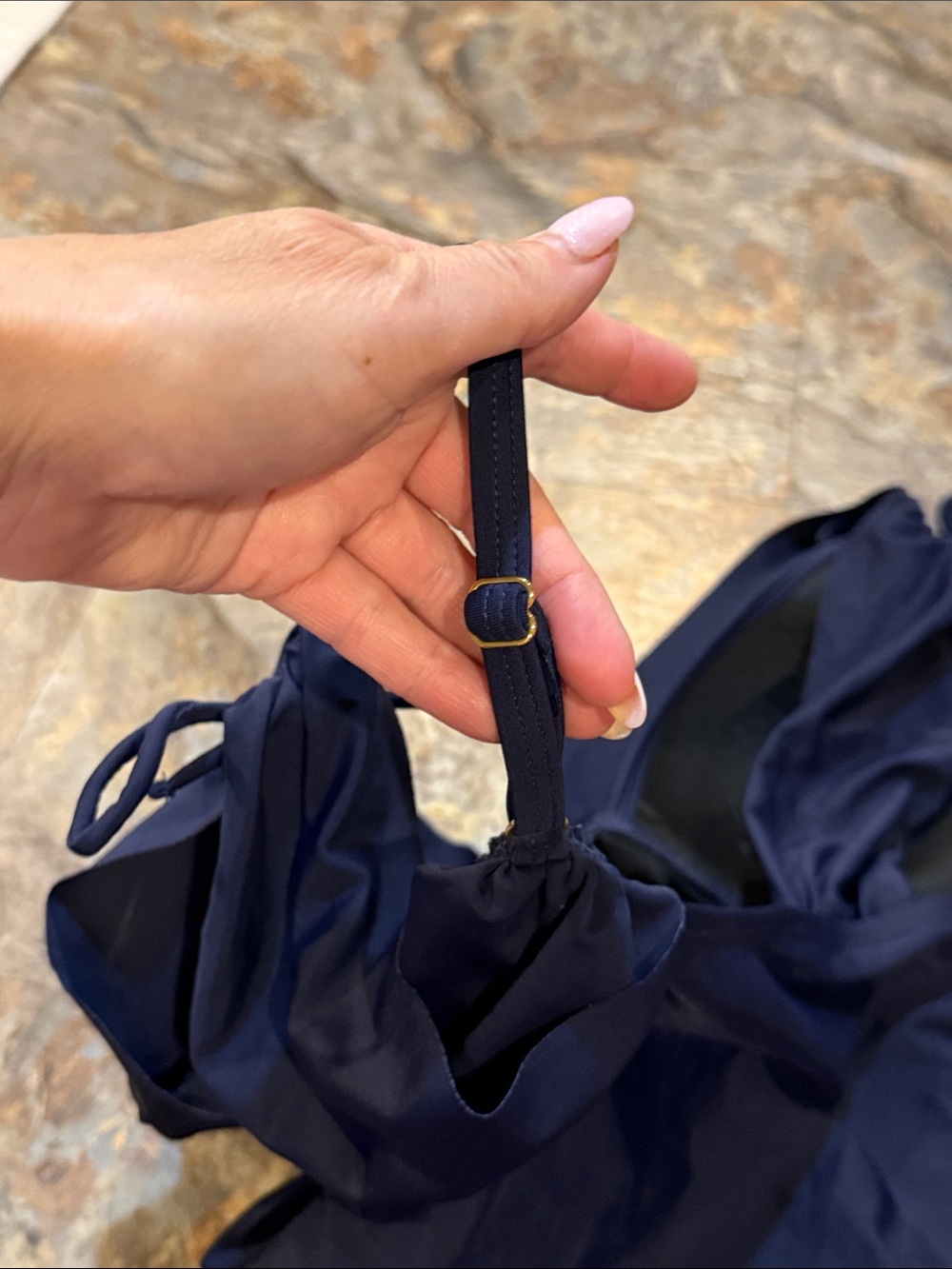 Women’s size 8 Navy One-Piece Swimsuit with Adjustable Straps - Picture 8 of 12